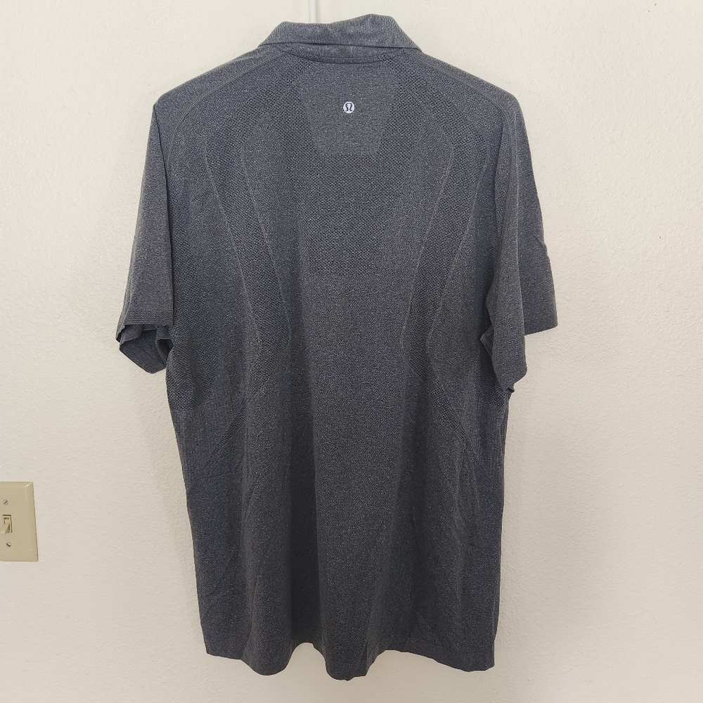 Lululemon mens metal vent tech grey polo